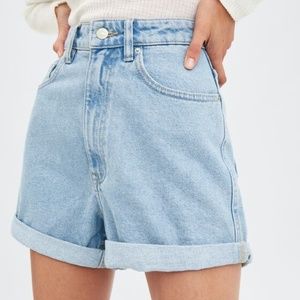 ZARA AUTHENTIC DENIM TRF MOM FIT SHORT LIGHT WASH